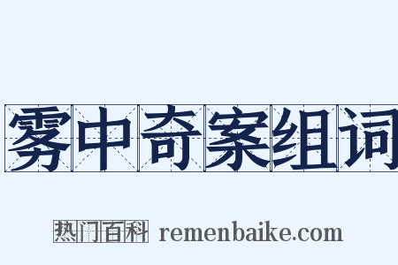 雾中奇案组词是什么意思的图片